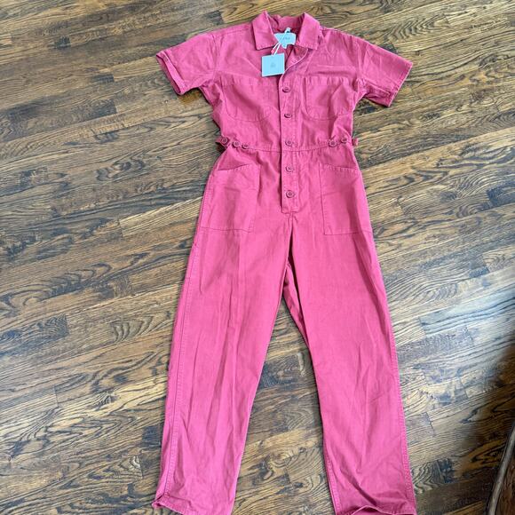 NWT Pistola Grover Jumpsuit Rouge Red Size M Utility Boiler One Piece Romper - Picture 2 of 8